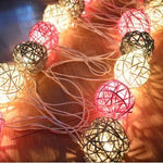 Vintage Rattan Ball String Lights