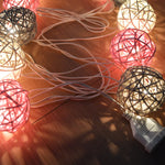 Vintage Rattan Ball String Lights