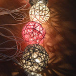 Vintage Rattan Ball String Lights