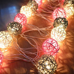Vintage Rattan Ball String Lights