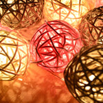 Vintage Rattan Ball String Lights