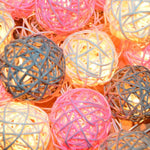 Vintage Rattan Ball String Lights
