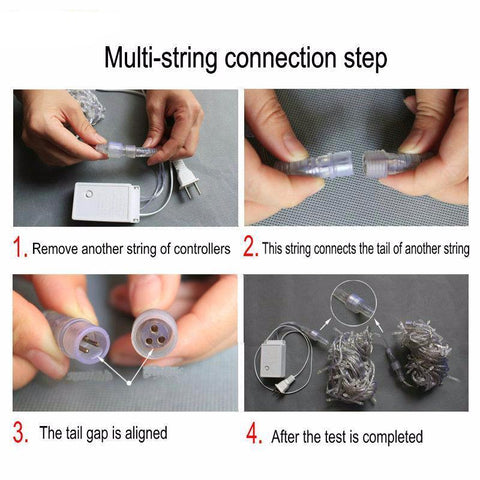 Snowflake Curtain Fairy String Lights