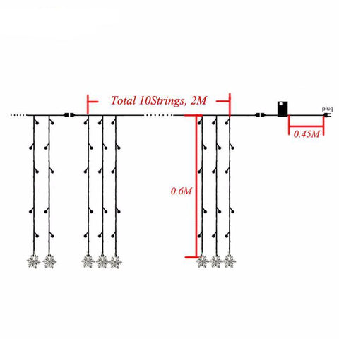 Snowflake Curtain Fairy String Lights