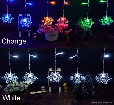 Snowflake Curtain Fairy String Lights