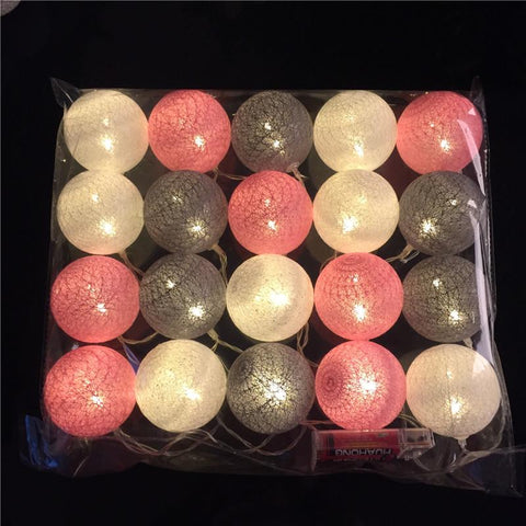 Color Series Cotton Ball String Lights