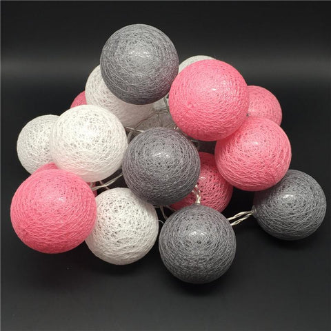 Color Series Cotton Ball String Lights