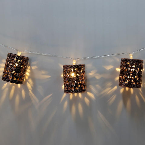 Hollow Cage Lantern Lamp String Lights