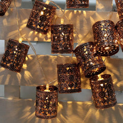 Hollow Cage Lantern Lamp String Lights