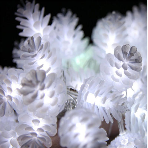 Antique Pinecone Garland String Lights