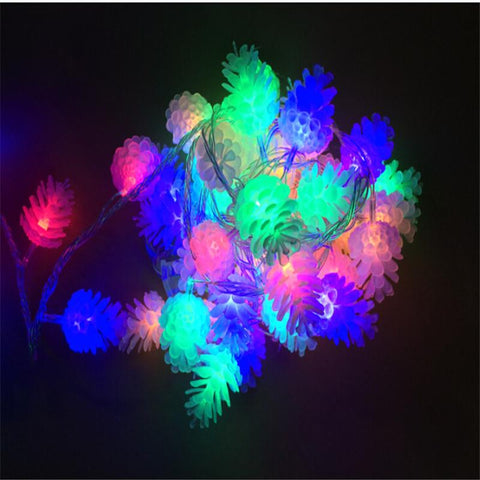 Antique Pinecone Garland String Lights