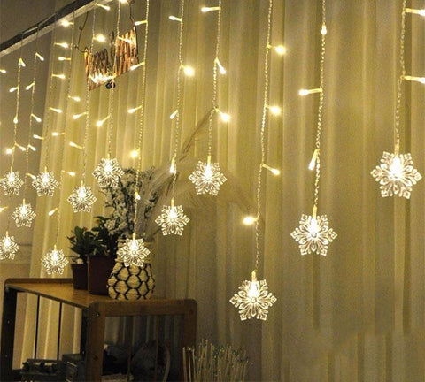 Snowflake Curtain Fairy String Lights