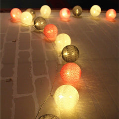 Color Series Cotton Ball String Lights