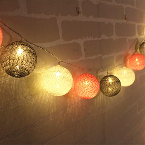 Color Series Cotton Ball String Lights