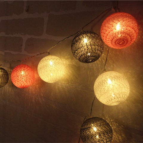 Color Series Cotton Ball String Lights