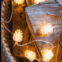 Antique Pinecone Garland String Lights