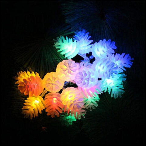 Antique Pinecone Garland String Lights